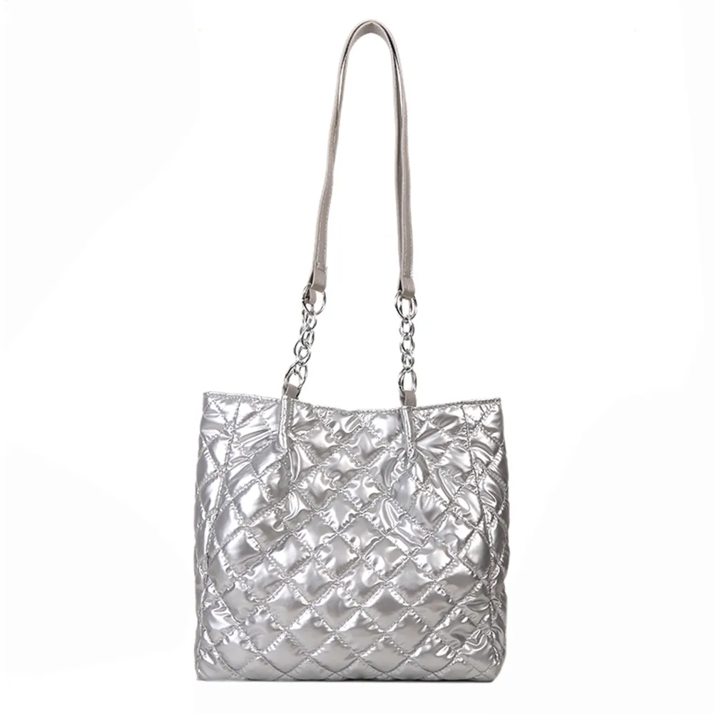 Borsa a tracolla imbottita in cotone trapuntato da donna, autunno inverno, borsa da viaggio di grande capacità_voghion.com
