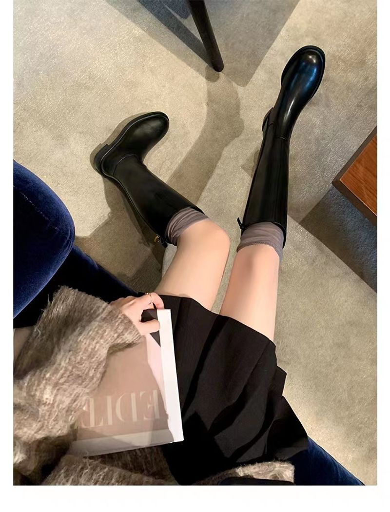 Hot Selg high-end minimalistlik ümmargune varvas madala kontsaga külgmine tõmblukk Moodne naiste peen kvaliteetne pika jalaga ratsu_voghion.com