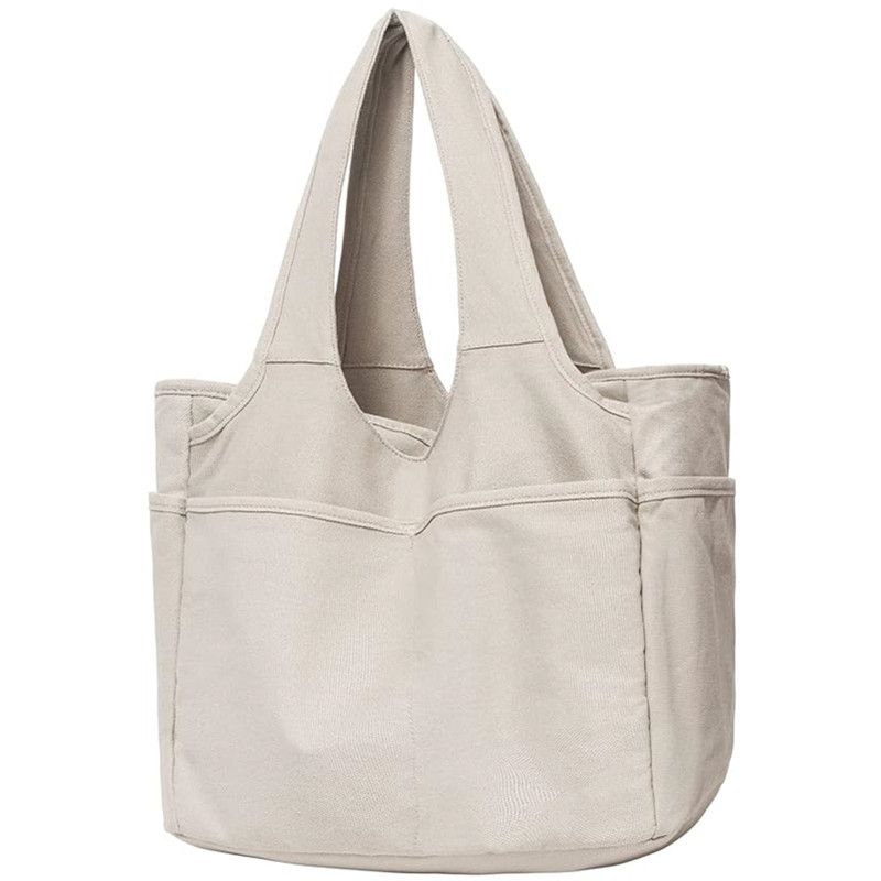 Praktische Tragetasche Damen große Umhängetasche mit Reißverschluss und Tasche für Uni Arbeit Reisen Einkaufen_voghion.com
