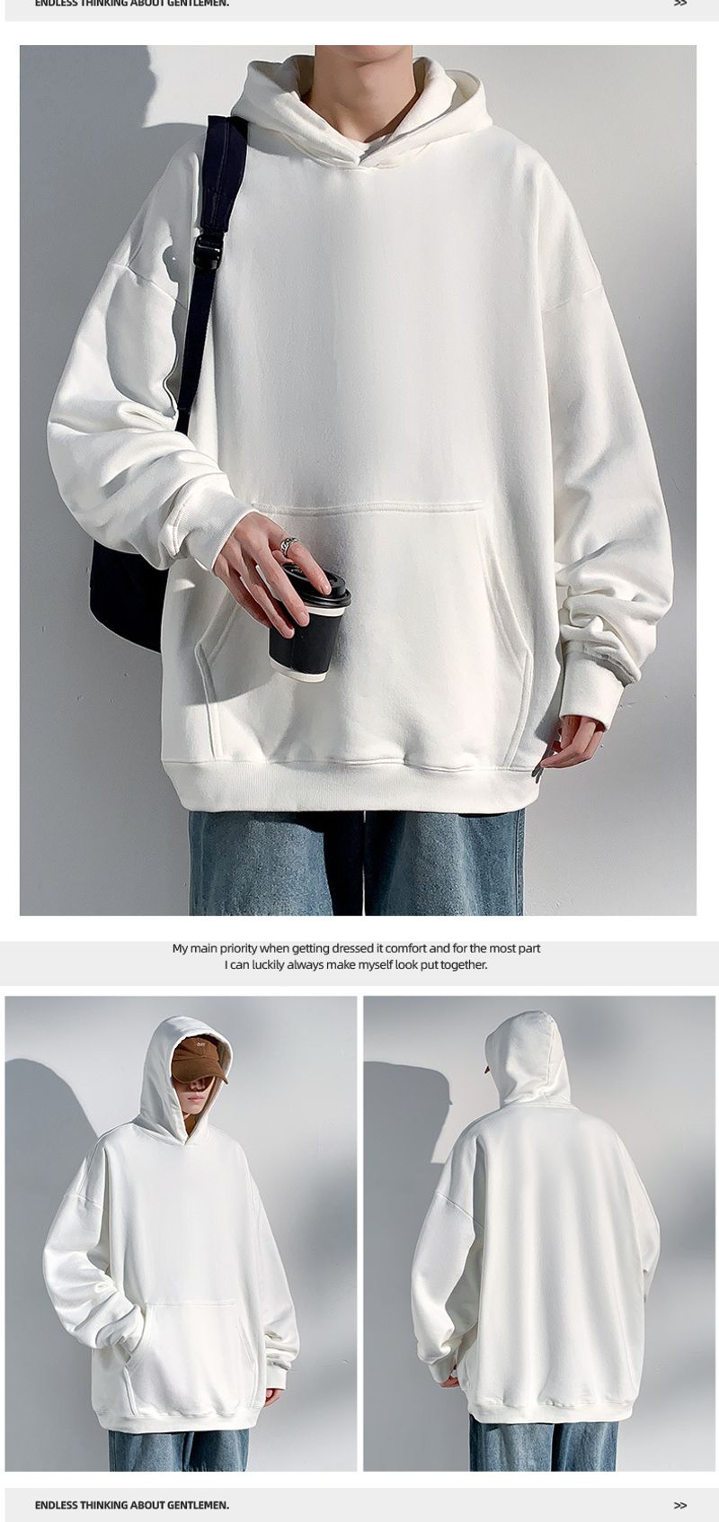 Herbst Kapuzenpullover mit langen Ärmeln, lockere Ins, trendige Marke, lässiger Rundhalspullover, Basishemd, einfarbiges_voghion.com