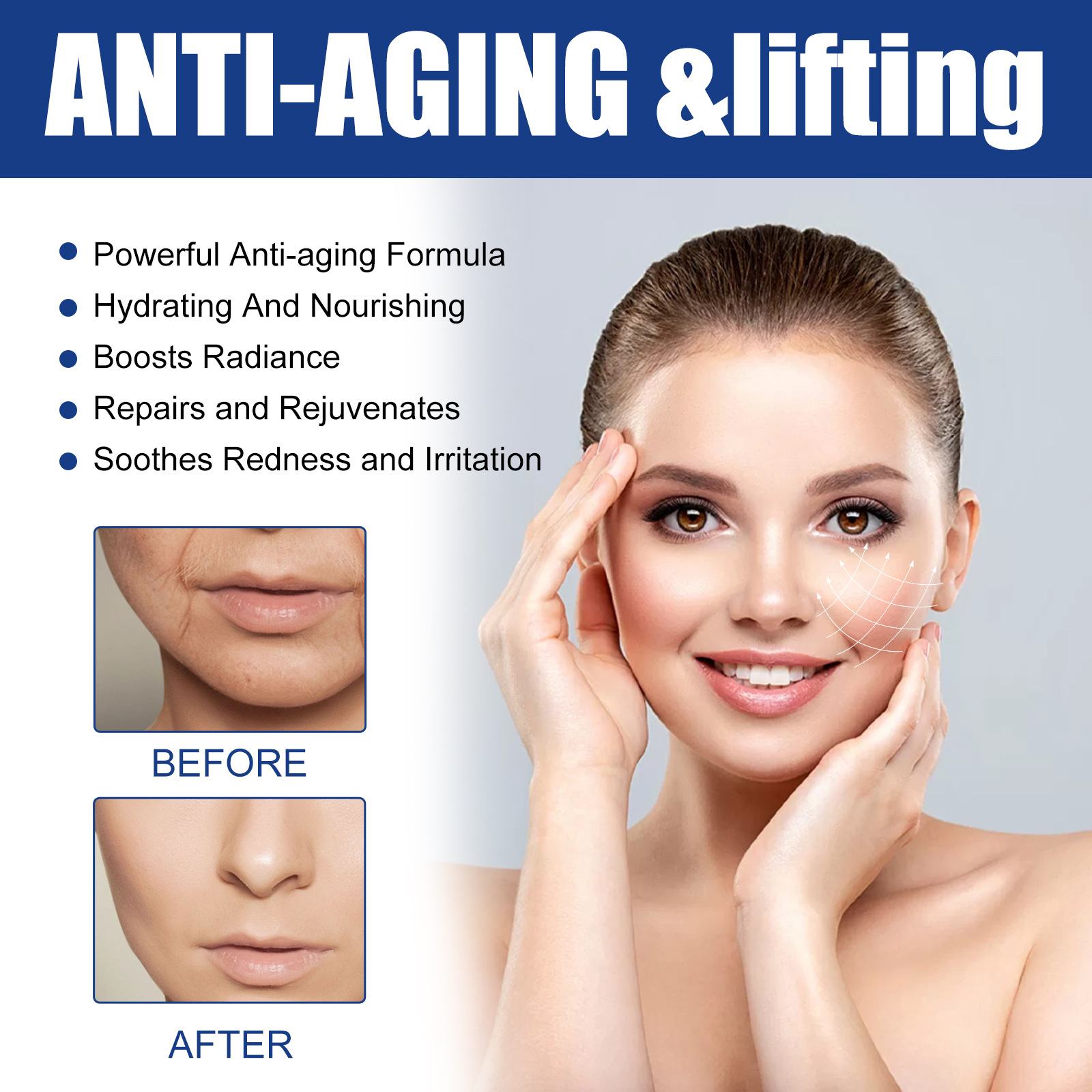EELHOE Set de peptide de cupru albastru Colagen și fermitate facială Esență hidratantă anti-îmbătrânire_voghion.com