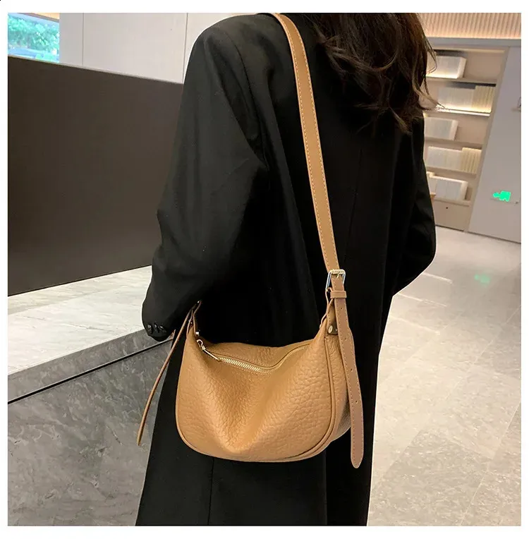 Geantă de umăr pentru femei, geantă de mână din piele naturală cu 3 straturi cu fermoar, geantă de mână din piele de vacă, geantă crossbody pentru femei, geantă de mână Hobos Messenger Tote_voghion.com