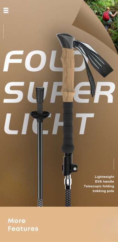 Professional Outdoor With 7075 Aluminum Alloy Telescopic Folding Handle, Anti Slip Walking Cane For Hiking_voghion.com