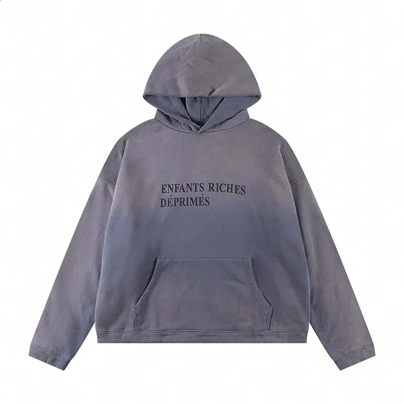 Felpe con cappuccio da uomo, 24FW, qualità Strtwear, vintage, lavato, nero, danneggiato, Enfants Riches Deprimes, felpa con cappuccio da uomo e da donna, 1 etichetta_voghion.com