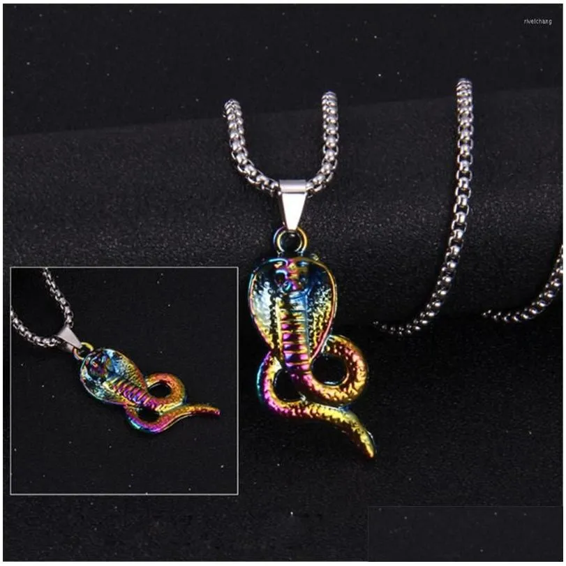 Snake Pendant Necklace Vintage Multicolour Python Jewellery_voghion.com