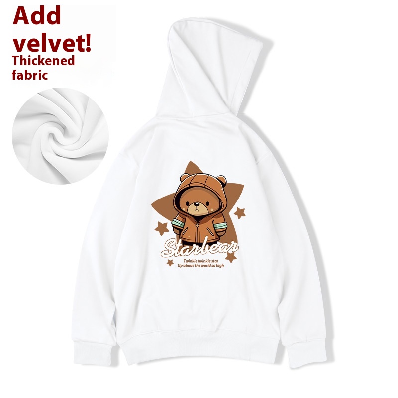 Rudens un ziemas jauns vīriešu brīvs, liels modes zīmola kapučjakas krekls ar plīša piedurknēm, lai saglabātu siltumu anime pāru mētelī_voghion.com