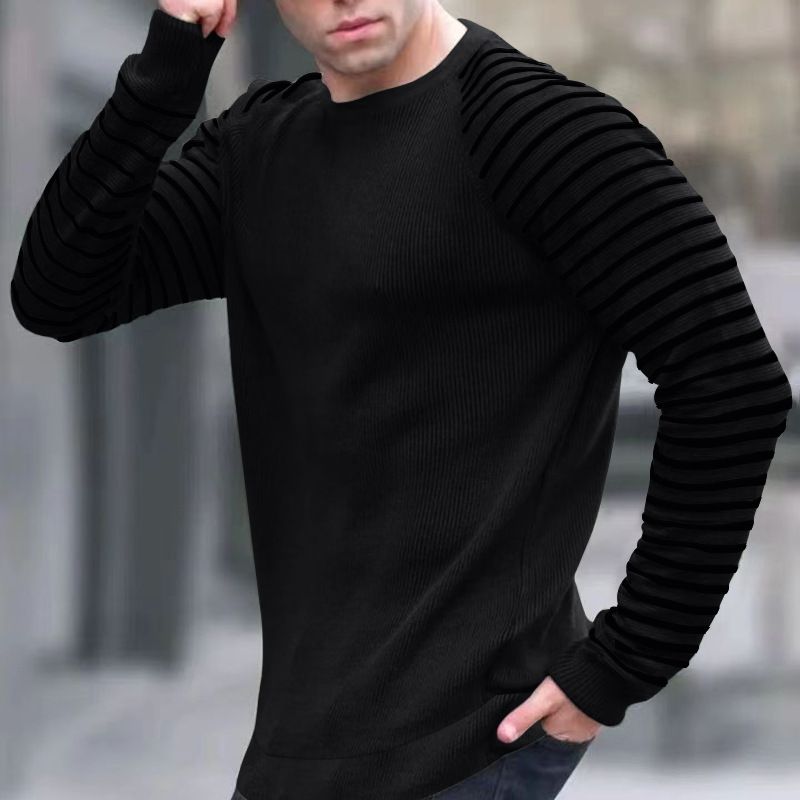 Herren-Pullover mit Rundhalsausschnitt, Waffelmuster, Herbst- und Winterdruck, Jugend, lässig, Sportpullover für Herren_voghion.com