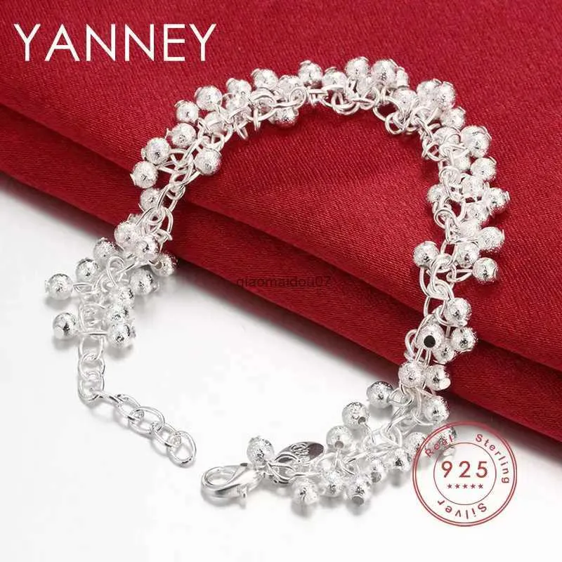 Bracelet en argent de haute qualité de 8 pouces avec chaîne de perles givrées fines pour femmes, bijoux de cadeau de Noël à la mode_voghion.com