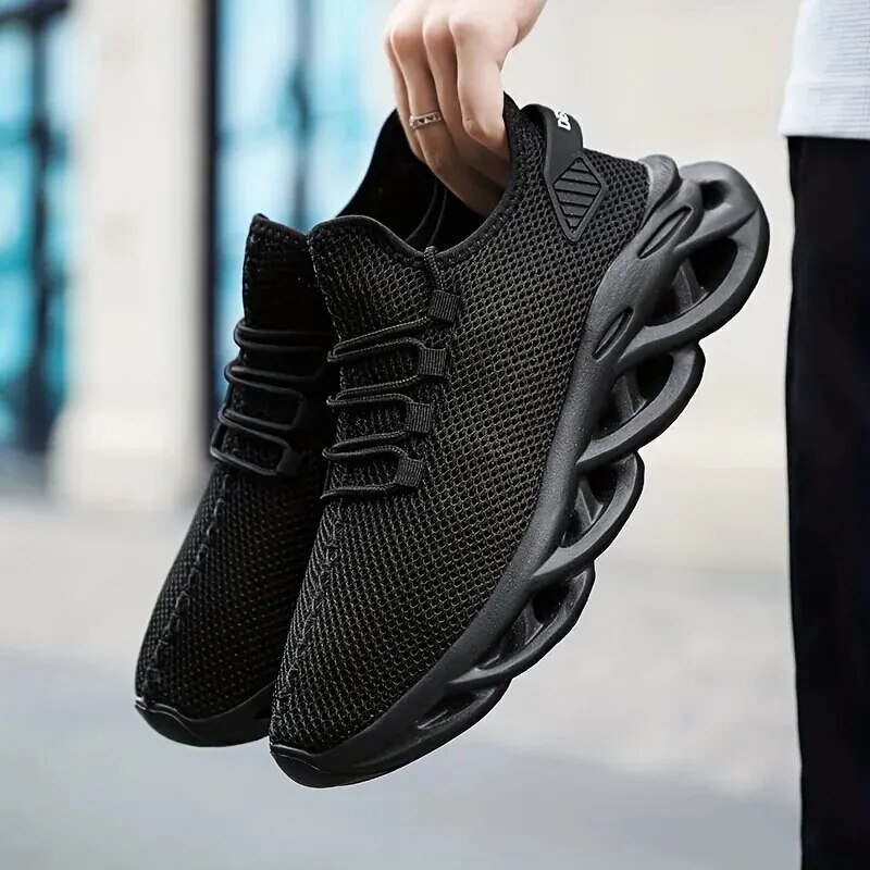 Schwarze Männer Casual Sneakers Mesh Atmungsaktive männliche Laufschuhe Mann Sport Leichte Vulkanisieren Schuhe Plus Si_voghion.com