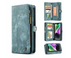 Custodia per telefono CaseMe For 14 con cerniera e custodia staccabile in pelle retrò, con portafoglio e flip staccabile (blu cielo)_voghion.com