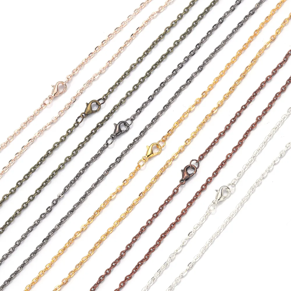 Catene 6 pz/lotto Collana a croce piatta Catena fai da te Ciondolo Link per donne Uomini Gioielli Regali Creazione_voghion.com