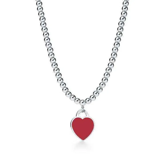 Collane per donna, gioielli, collana a forma di cuore in smalto nero Tiffany, collana all'ingrosso con ciondolo 671_voghion.com