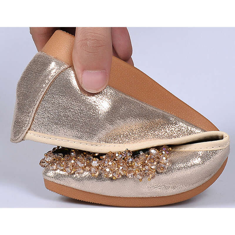 Rhinestone Soft Sole Large Women's Flat Shoes_voghion.com