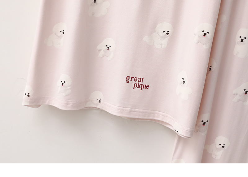 Abbigliamento da donna Modal Ice Cream Donna Cartone animato Pomerania Bichon Carino Stampa Pantaloni a maniche corte Abiti da casa larghi Pigiama_voghion.com