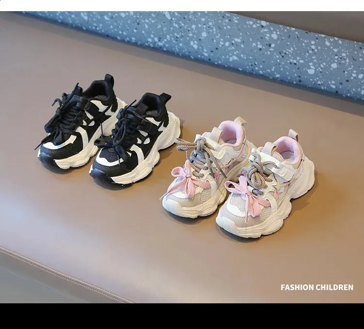 Childrens girls fashionable sports breathable and non slip childrens school running shoes boys version 240912_desvips.com