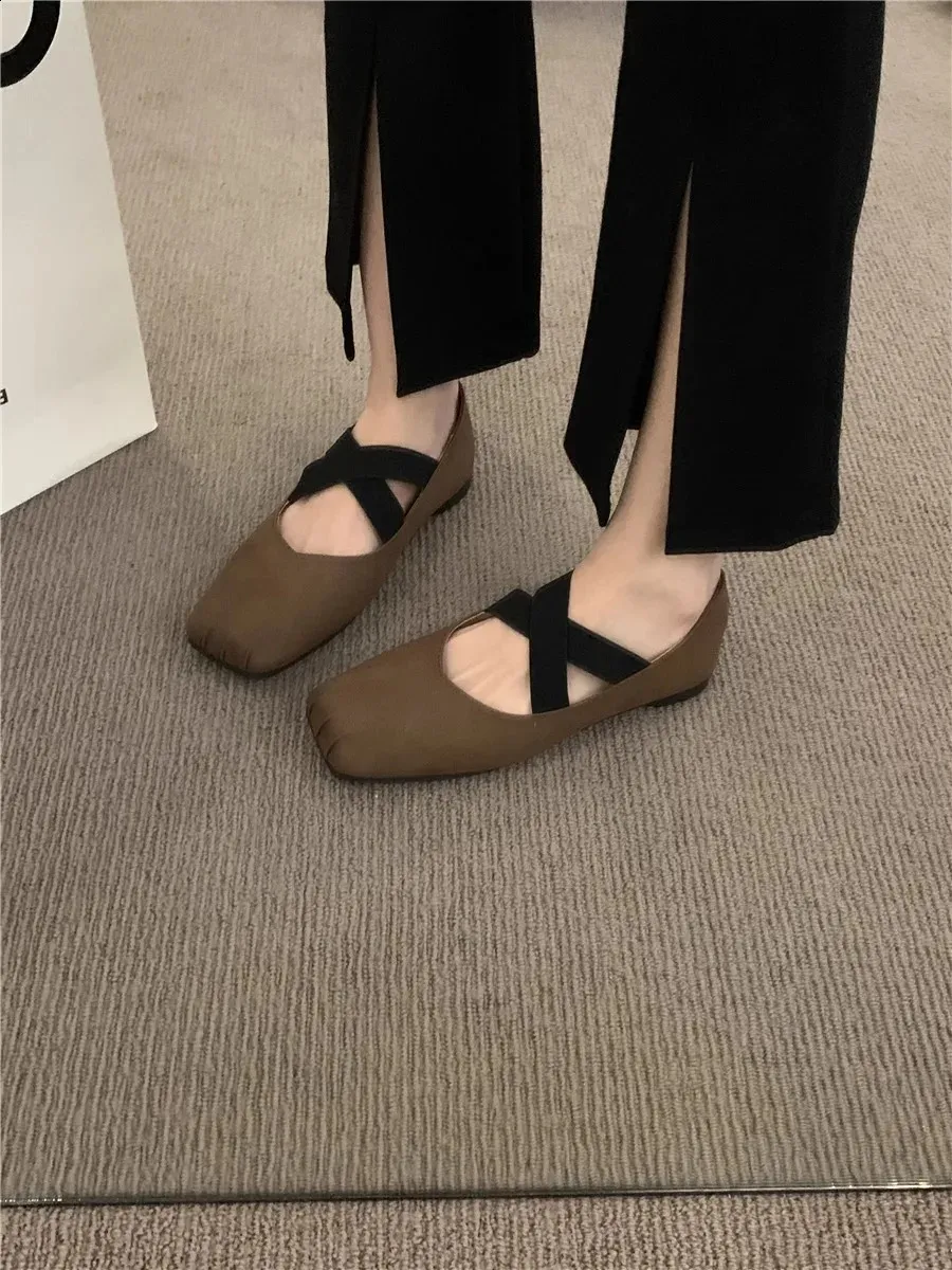 Bekväma mary jane ballerinaskor för damer retro slip ons_voghion.com