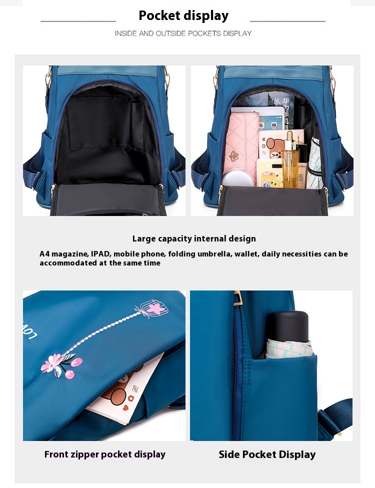 2024 New Oxford Cloth Small Backpack For Women Korean Version Anti-theft Lightweight Single Shoulder Dual-purpose Student Backpack_voghion.com