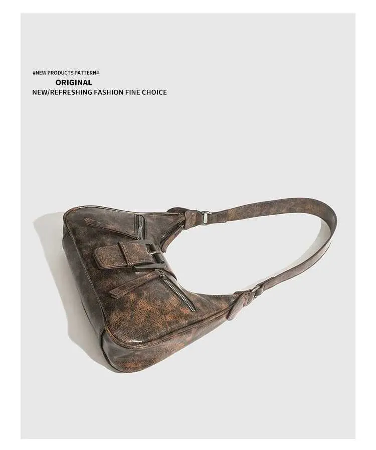 Retro stiliaus PU odos moteriškos rankinės per petį, 2024 m., maža, vintažinė, moteriška rankinė per petį, skirta pažastims, madingas dizainas_voghion.com