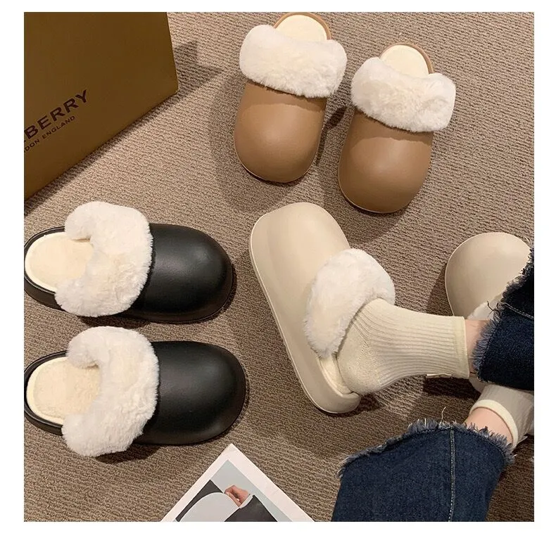 Pantoffels 2024 winter verzending gratis warm en winddicht broodmodel, effen kleur, eenvoudig, uitneembaar, wasbaar, dik_voghion.com