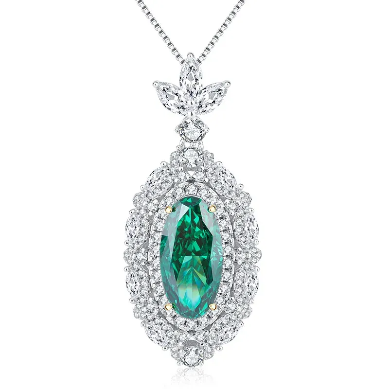 Ketten S SIER High Carbon Diamond Grade Jade Damen Anhänger Halskette 8 16 Schmuck Hochzeit_voghion.com