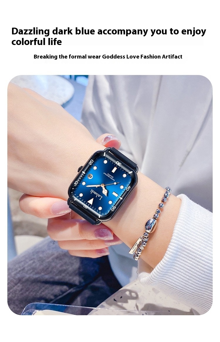 Labaoli New Scale avec calendrier carré montre pour femme, montre polyvalente décontractée_voghion.com