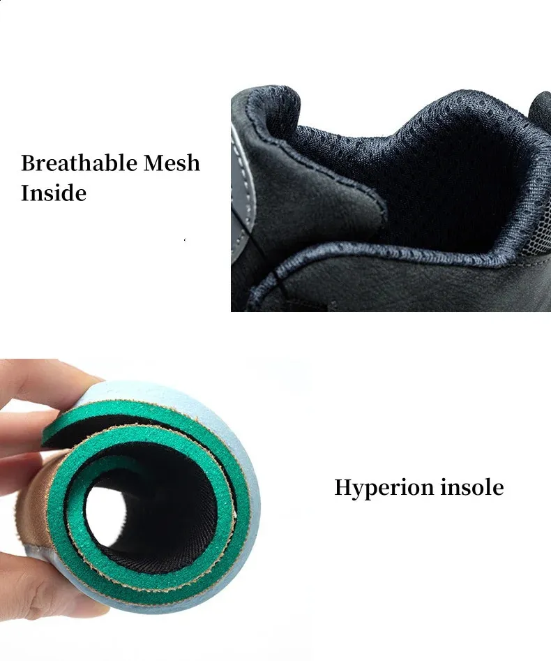 Bottes de sécurité imperméables à bouton rotatif pour hommes, résistantes aux chocs et aux perforations, chaussures de travail légères pour l'automne_voghion.com