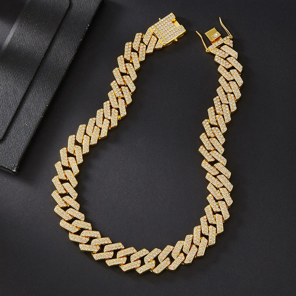 Iced Out Miami Cuban Link Chain Necklace For Men And Women_voghion.com