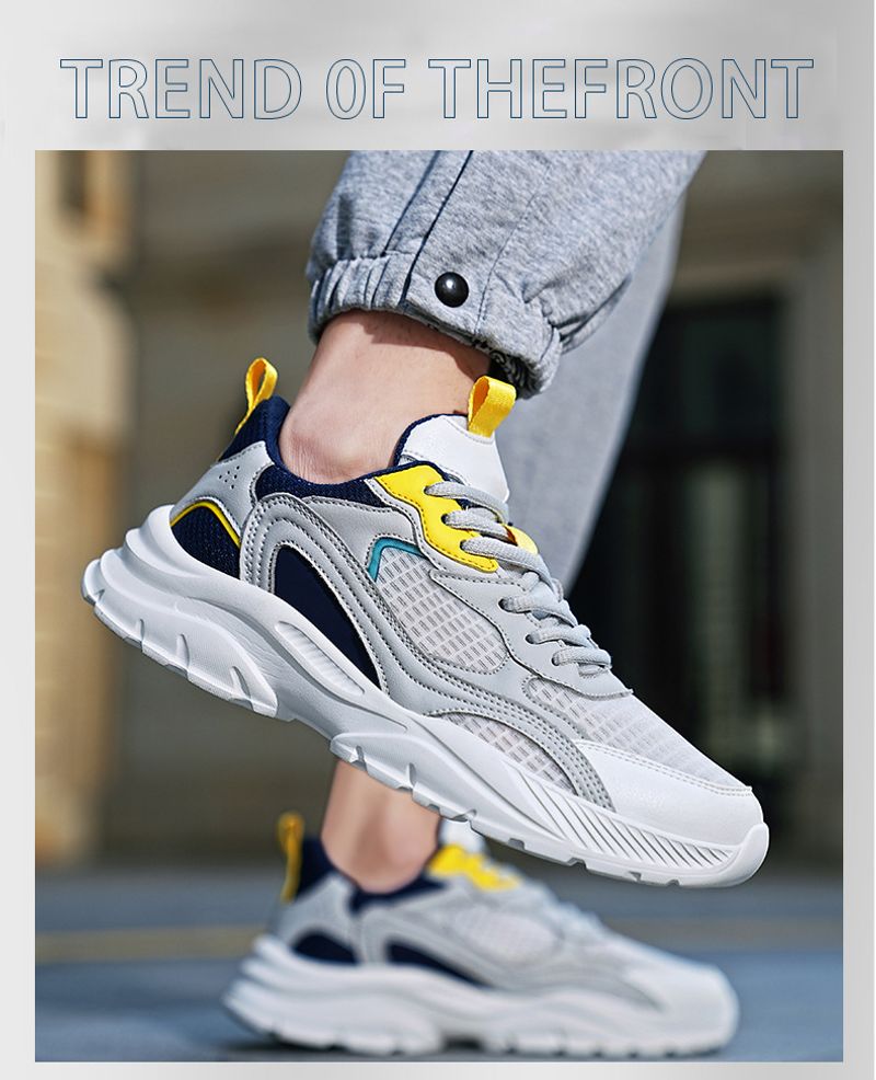 Zapatillas deportivas ligeras de caña baja para hombre, informales, de malla y suela gruesa, con suela gruesa y tendencia._voghion.com