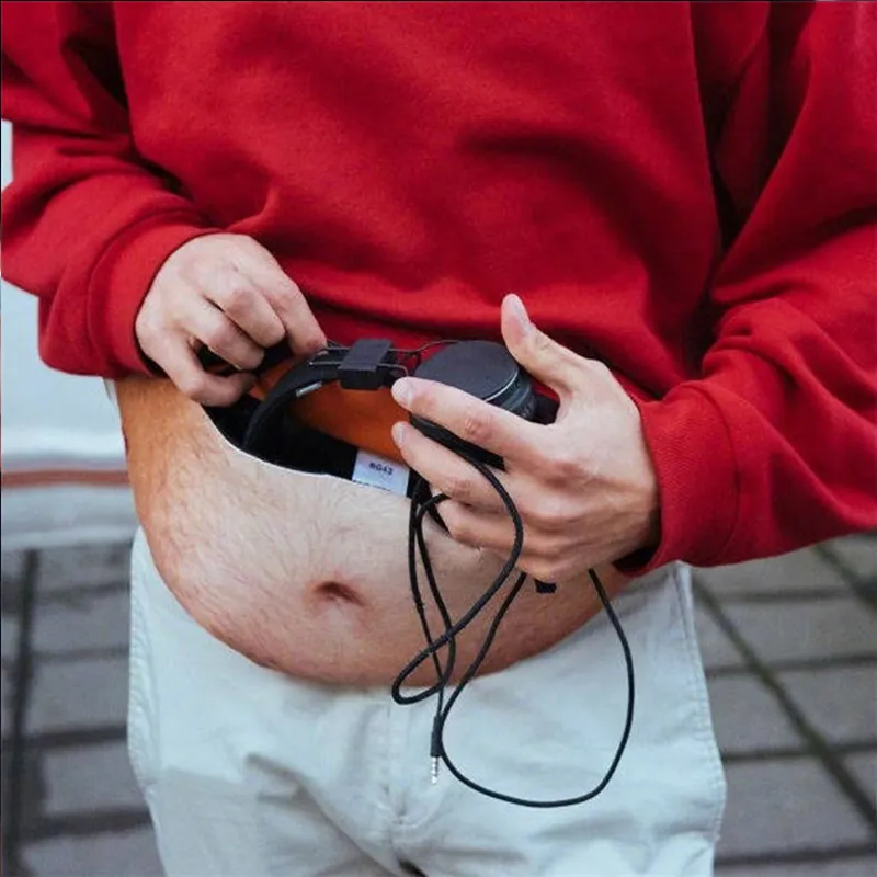 Αστεία Pop Dad Bod Money Belt Ανδρικές τσάντες Ταξιδίου Χρώμα σάρκας Creative Fanny Pack Beer Fat Belly Bum Pouch Τσάντα μέσης_voghion.com