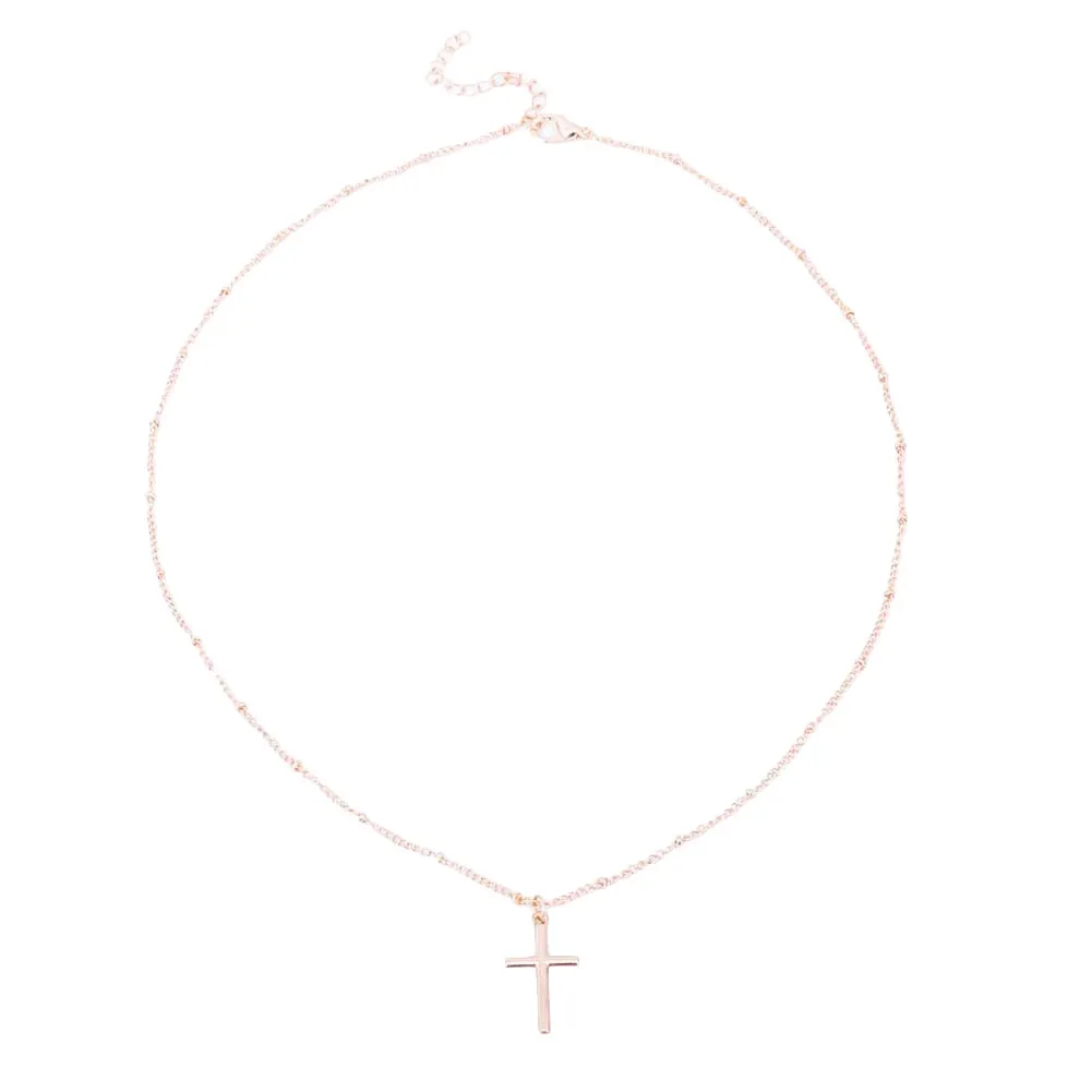 Collana con croce minimalista per donna e uomo alla moda_voghion.com