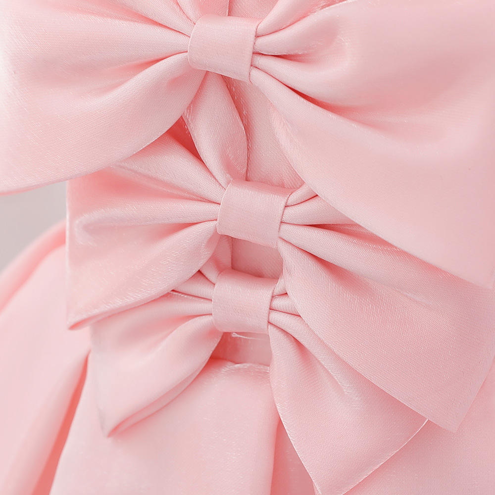 Mère et enfants filles européennes et américaines s'habillent robe de princesse robe à manches bouffantes pour bébé robe de baptême pour bébé d'un an_voghion.com