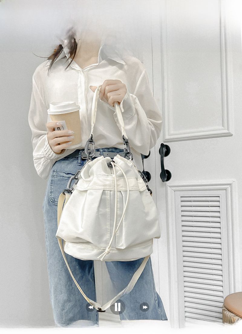 Lässige Schwimmtasche Große Kapazität Nylon Unterarm-Eimertasche Hochwertige tragbare Turntasche mit Kordelzug_voghion.com