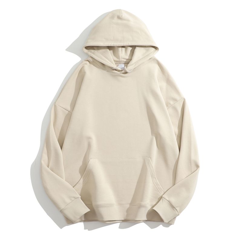 Frühling und Herbst 380G Große Woll Hoop Paar Familie Stil Einfarbig Schulter Hoodie Druck_voghion.com