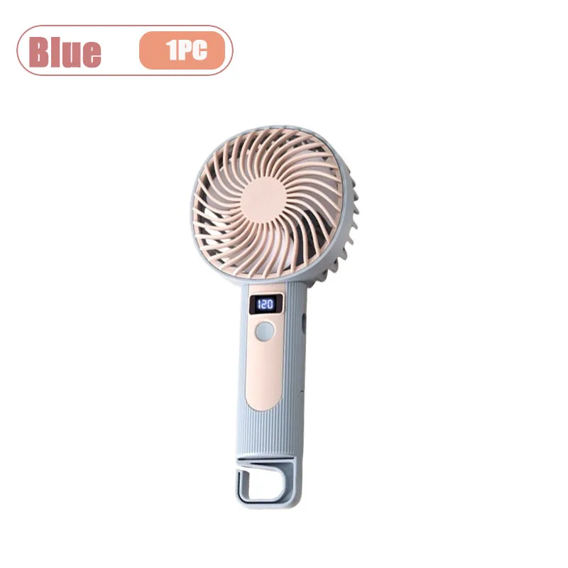 Handheld Mini Fan With Digital Display And Usb Rechargeable Design_voghion.com