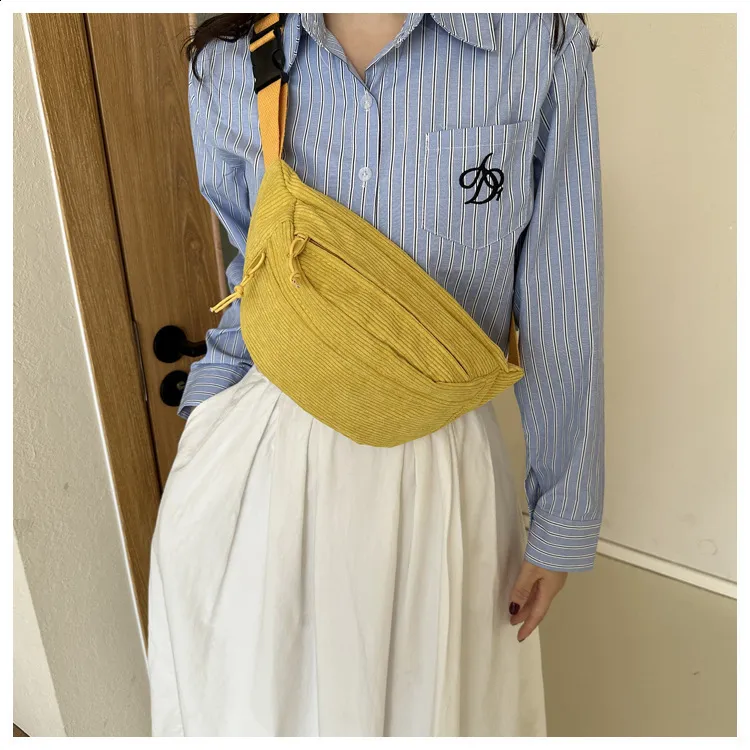 Frauen Taille Cord Student Schulter Handtasche Crossbody Brust Brust Tasche Fanny Pack Mode Telefon Weibliche Bum Gürtel Geldbörse_voghion.com