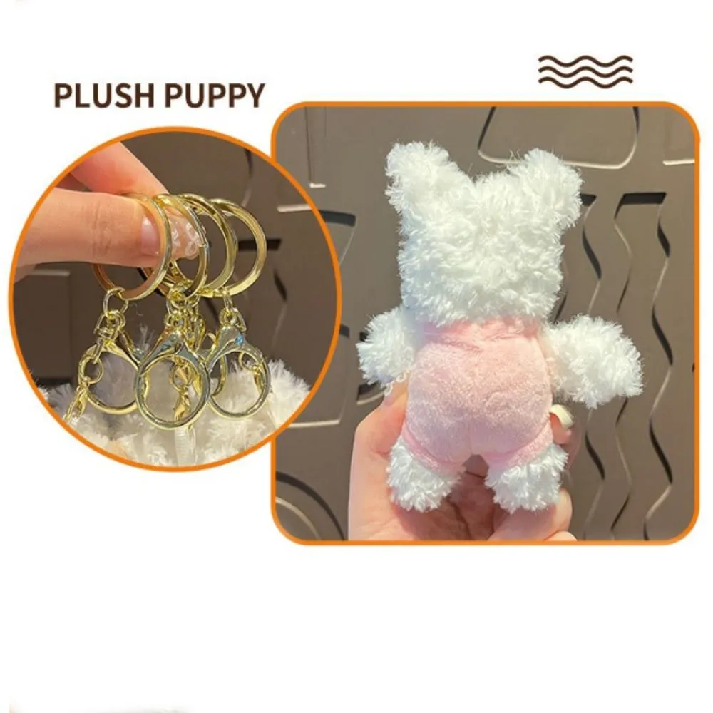 New Cartoon West Highland Dog Keychain Stuffed Dolls Cute Bag Pendant Plush Gift Car Key Ring_voghion.com
