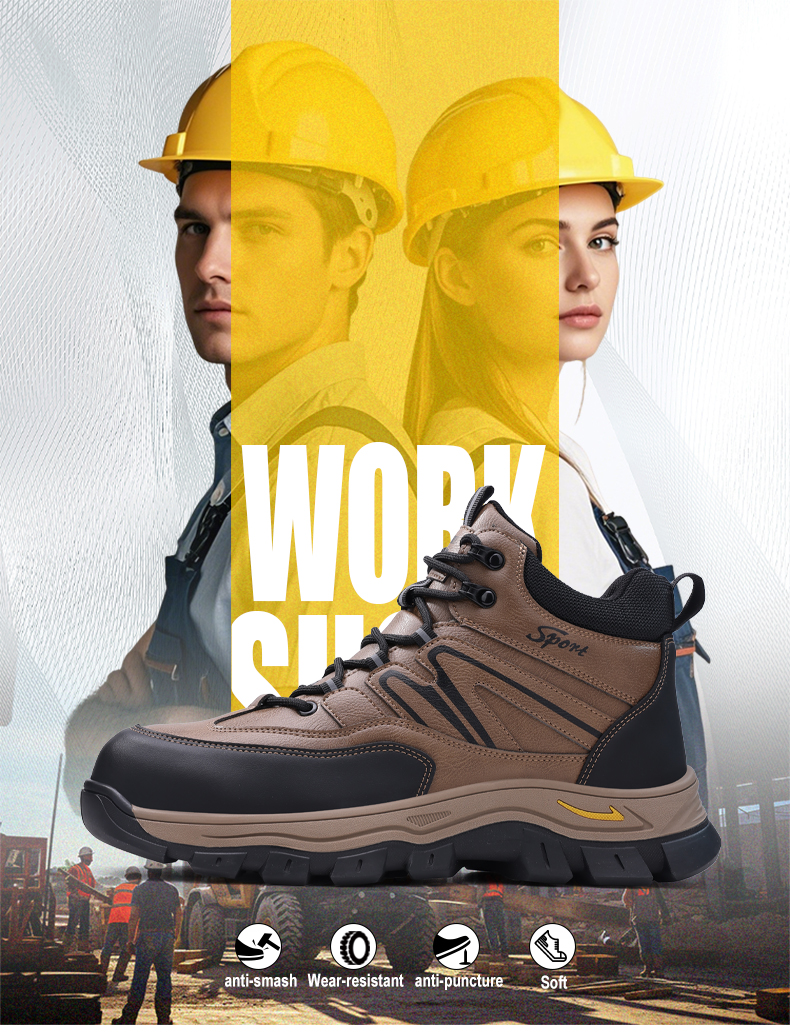 Scarpe antinfortunistiche GUYISA Scarpe da lavoro impermeabili Stivali con punta in acciaio Taglio alto 5059 38-45_voghion.com