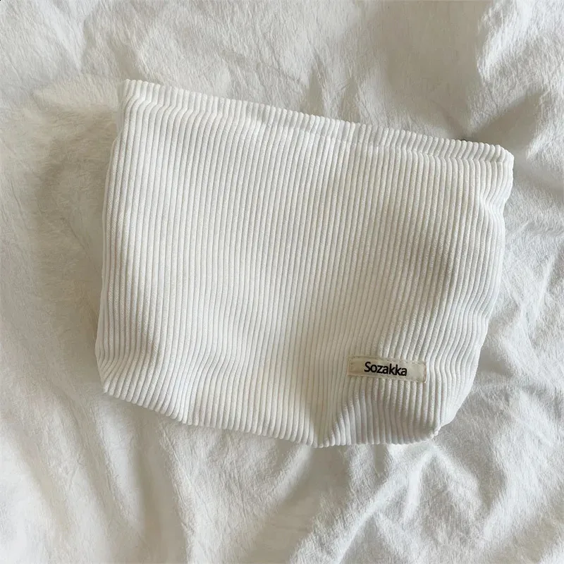 Große Kosmetiktasche aus Cordstoff für Damen, Reisetasche für Lippenstift, Organizer, Reißverschluss, Clutch, Handy-Geldbörse_voghion.com