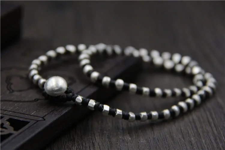 Kedjor Thailändsk Sier Handvävt Vaxrep Halsband För Kvinna S Ren Nationell Vind Nyckelbenskedja Kvinna Kvinnor_voghion.com