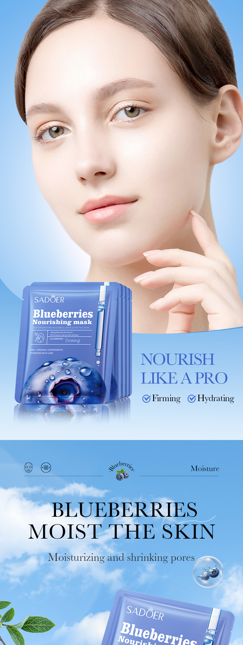 All English SADOER Blueberry Firming&Nourishing Moisturizing&Moisturizing facial mask_voghion.com