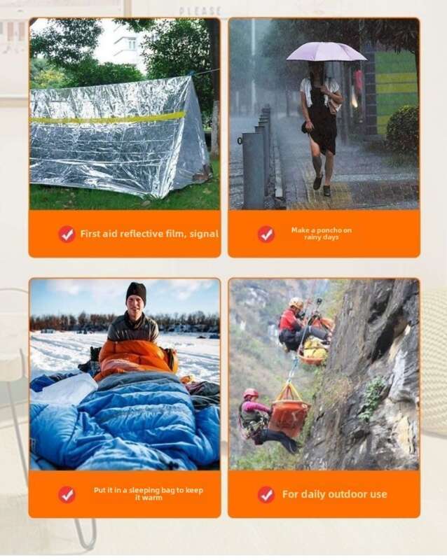 Wilderness Emergency Survival First Aid Sunscreen Insulation Distress Seeking Reflective Blanket, Cold Proof_voghion.com