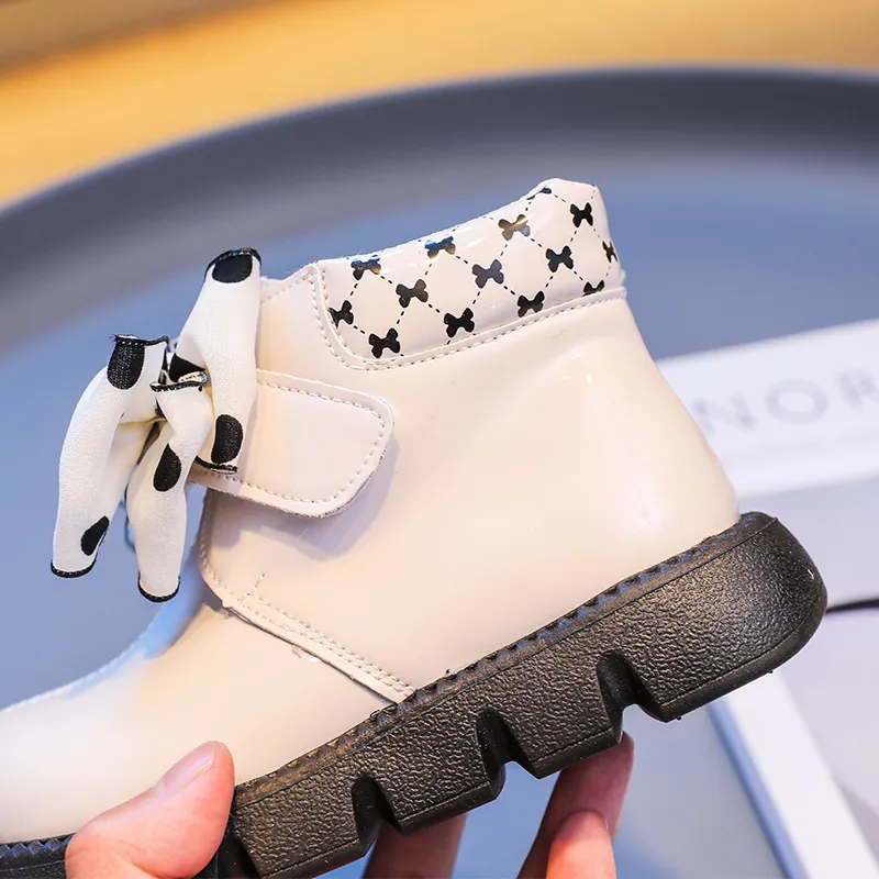 Cizme de piele pentru fete, cu platformă și bowknot, pentru copii mici, cu talpă moale și scurtă, pentru copii, Cutefeet_voghion.com