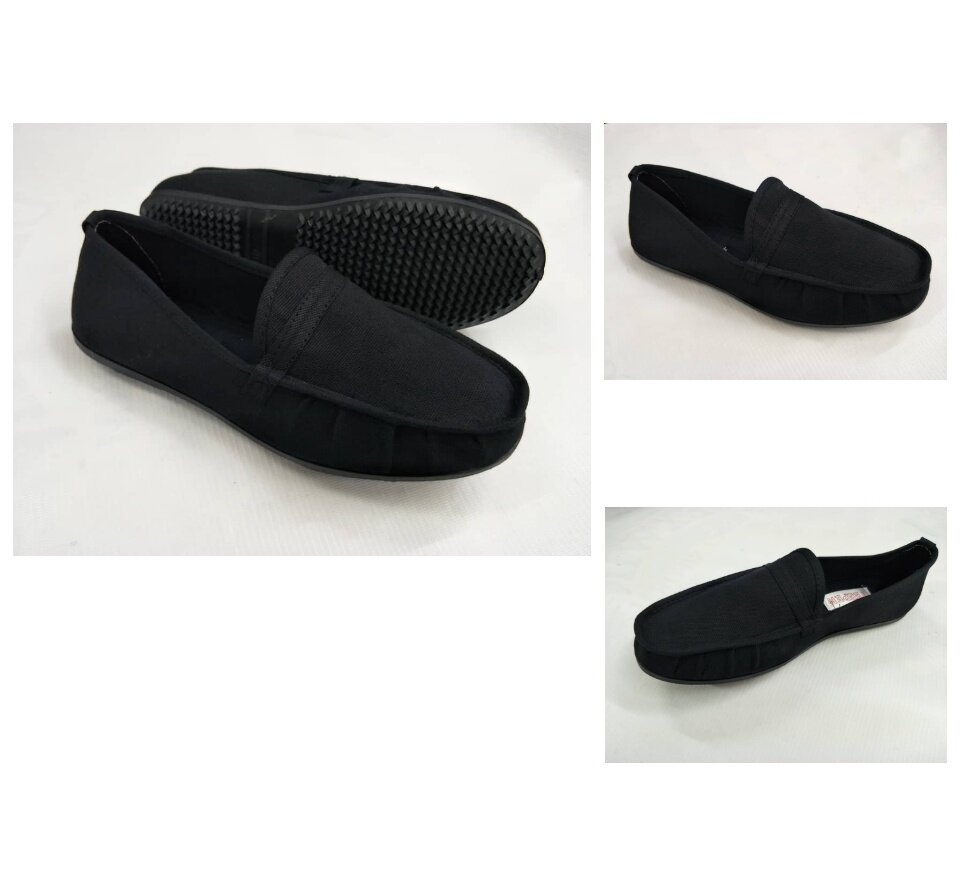Working Men's Lazy Canvas Shoes #Y2A(Black)_voghion.com