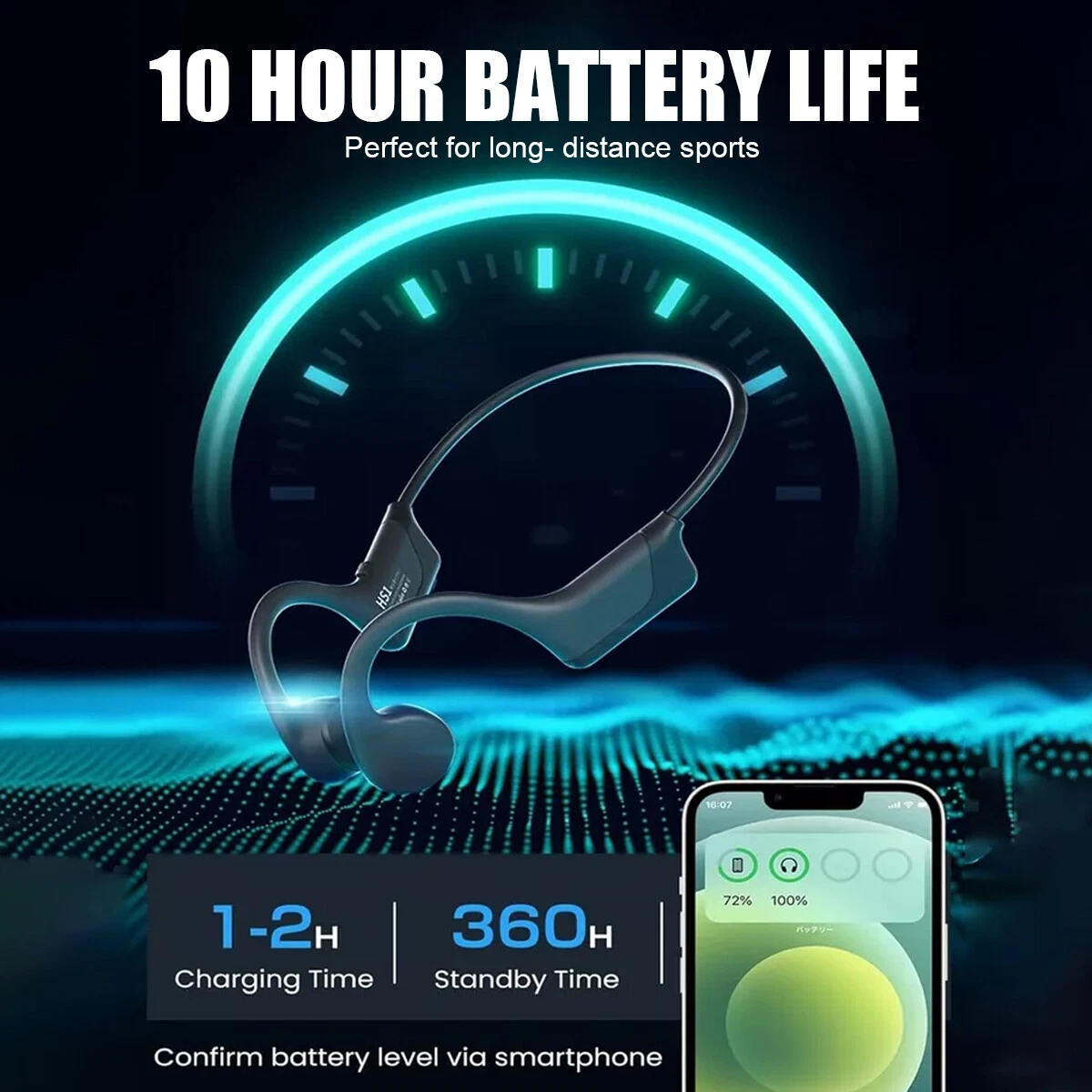 Écouteurs stéréo sans fil Bluetooth à conduction osseuse pour le sport, à oreille ouverte_voghion.com