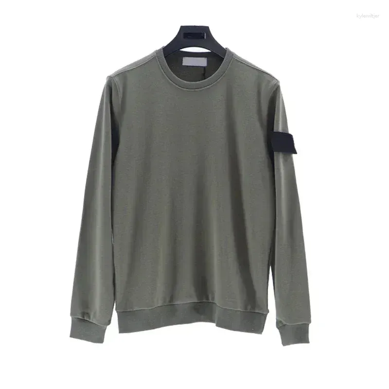 Heren Hoodies Effen Kleur Lange Mouw Trui Lente En Herfst Katoen Los Comfortabel Steen Mouw Label Heren Dames_voghion.com