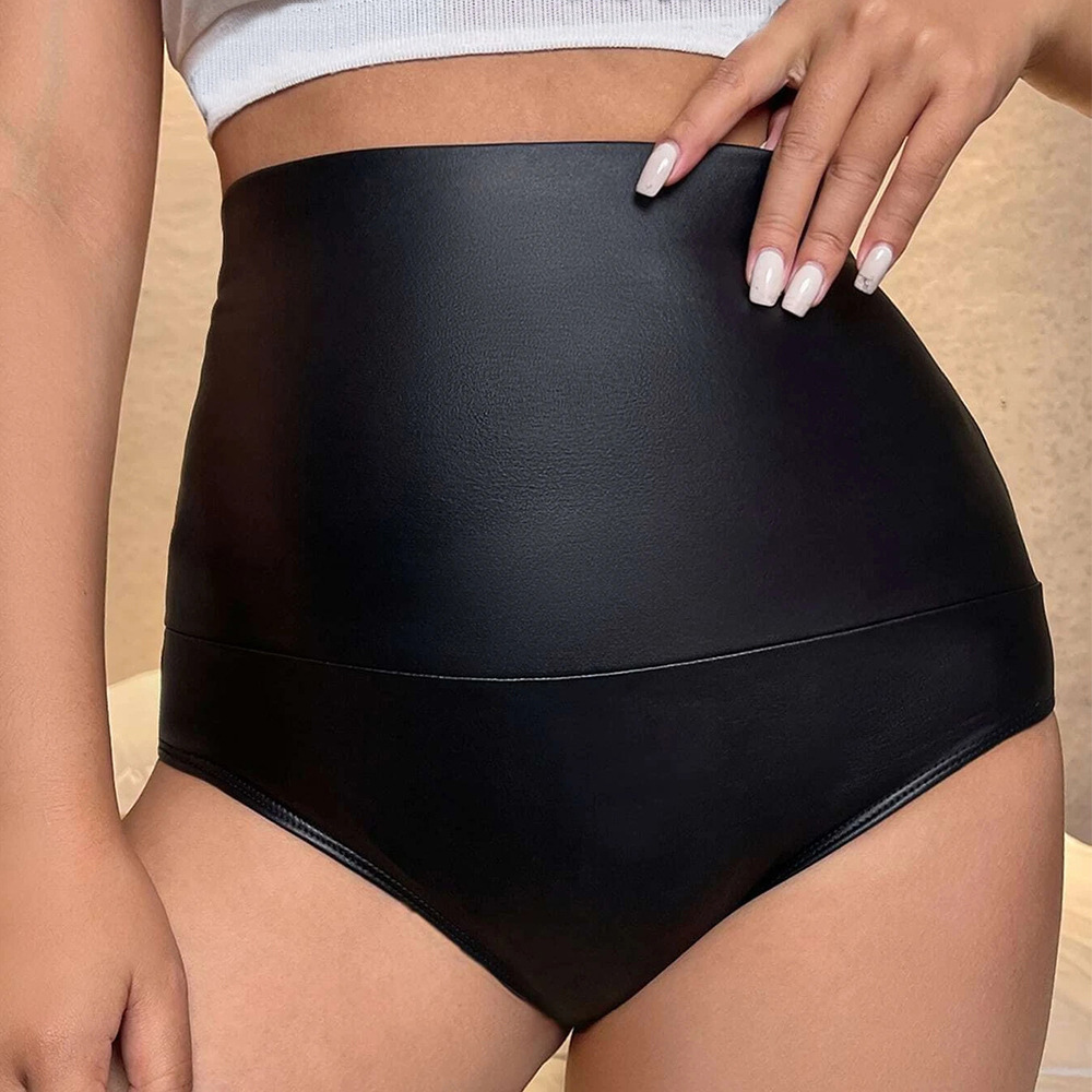 Women's Clothing bottoming solid color matte reflective super high waist shorts women's stitching slim yoga sports pants three quarter pants_voghion.com