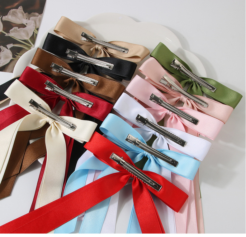 Guanyang cross-border new 2.5CM polyester-cotton double-layer bow hairpin duckbill clip sweet hairpin straight clip hair accessories_voghion.com