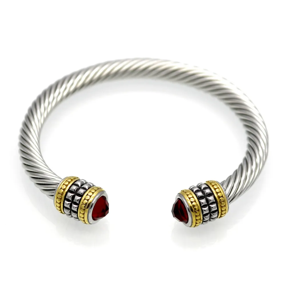 Designersmykker Mode Snoet Tråd Guld Sølv Rustfrit Stål Armbånd Flettet Mærke Armbånd Diamant Zirkon Fødselsdag_voghion.com