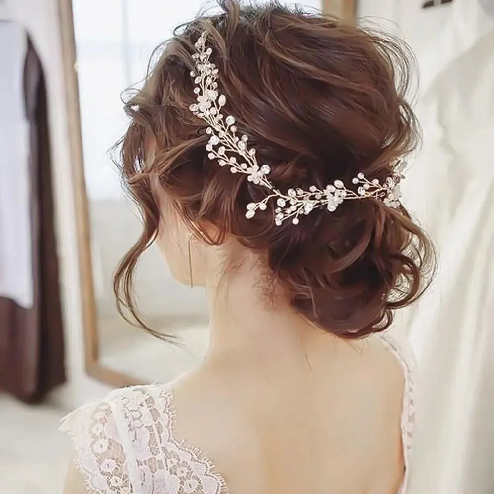Clips Barrettes Crystal Pearl Hairpin Vine Tiaras Head Piece Comb Headband Hairpins Hairbands Accessories Wedding Bridal_voghion.com
