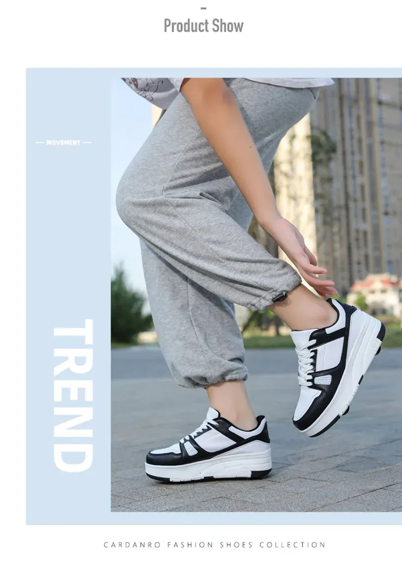 Athletic Roller Skate Kids Snickers With Wheels Children Rollerskates Fashion Outdoor Sports Shoes Girls Boys 231122_voghion.com